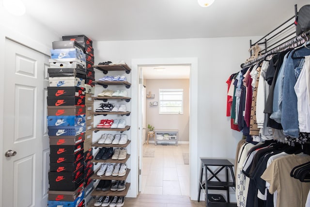 view of walk in closet