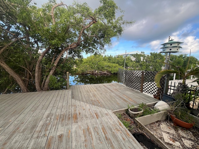 view of dock area