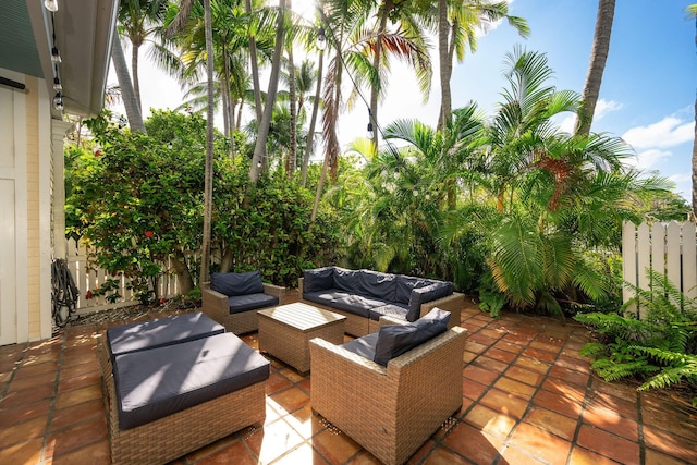 106 Admirals Ln, Key West, FL 33040 - view of patio featuring an outdoor hangout area and fence