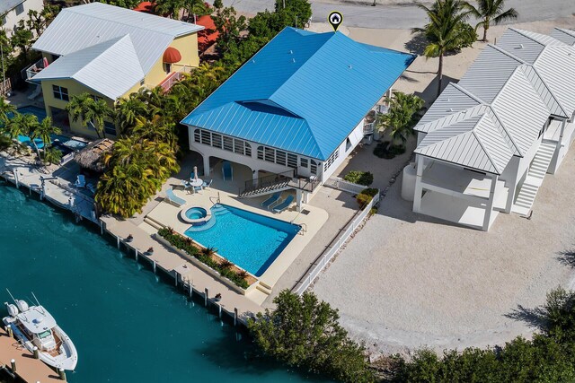 444 Calle De Luna, Marathon, FL 33050 - birds eye view of property featuring a water view