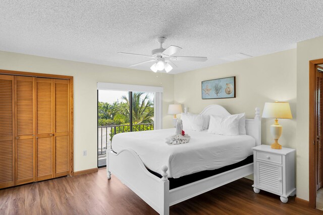 444 Calle De Luna, Marathon, FL 33050 - bedroom with access to outside, wood finished floors, and a textured ceiling
