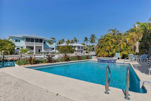 444 Calle De Luna, Marathon, FL 33050 - view of swimming pool with a patio area and a pool with connected hot tub