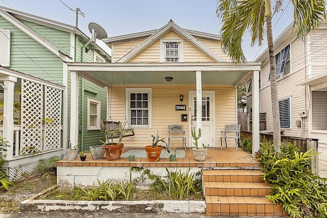 exterior space with covered porch