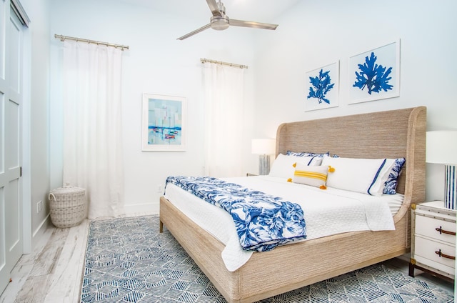 bedroom featuring hardwood / wood-style floors