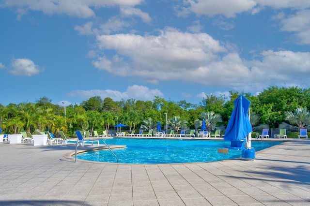 view of pool with a patio area