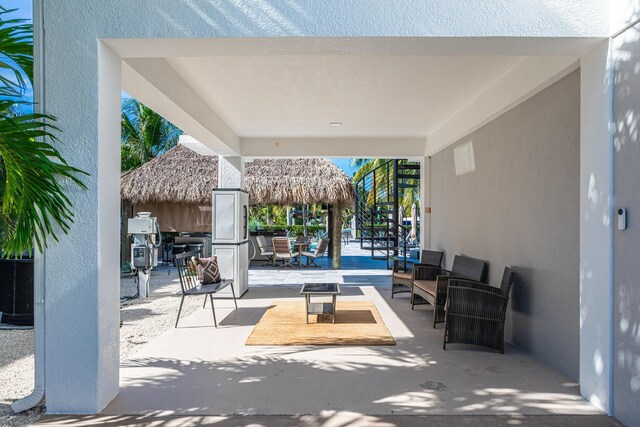 view of patio / terrace featuring a gazebo