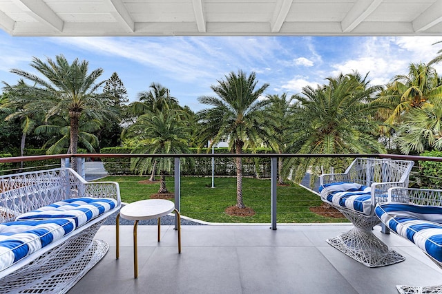 balcony with a patio