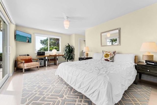 bedroom featuring ceiling fan