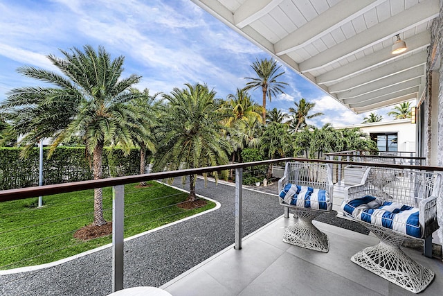 balcony with an outdoor hangout area