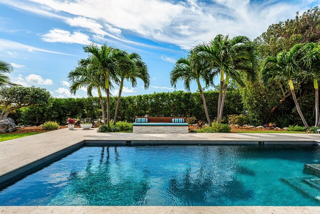 view of pool with a jacuzzi and a patio area