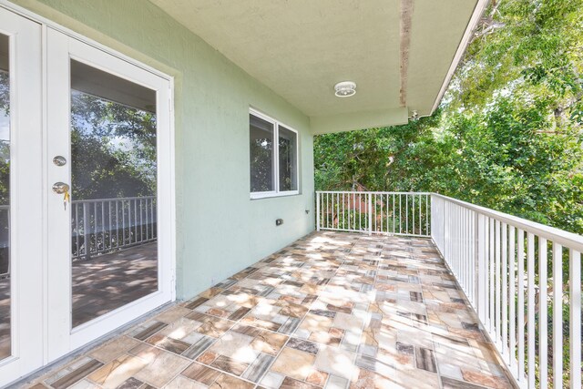 balcony with french doors