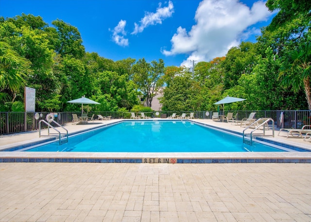 view of pool with a patio