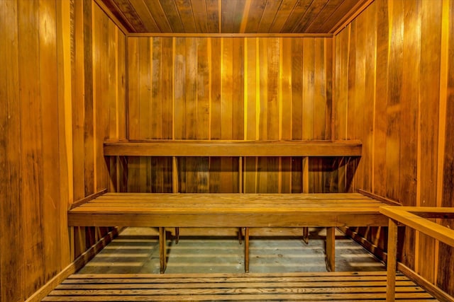 view of sauna