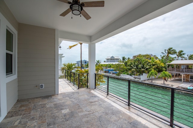 23066 Tarpon Ln, Cudjoe, FL 33042 - view of patio with a balcony and ceiling fan