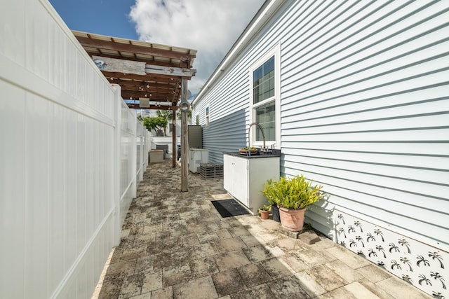 view of home's exterior with a patio area