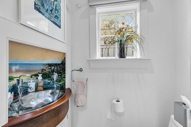 bathroom featuring toilet and sink