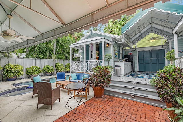 view of patio / terrace with a wooden deck