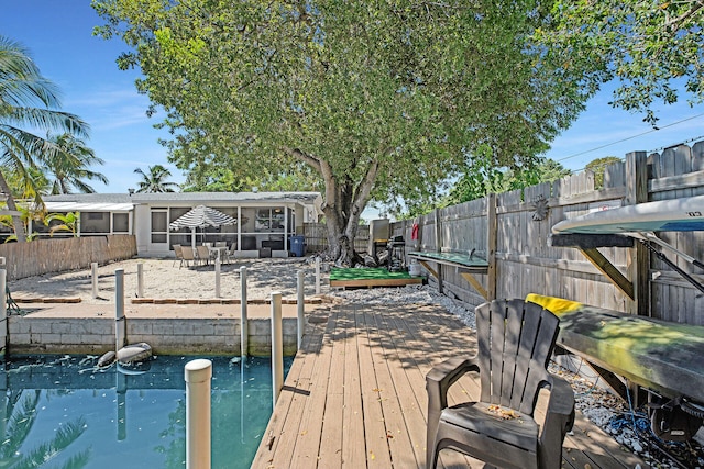 view of dock area