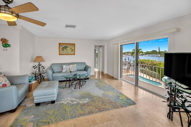 175 Galleon Rd, Islamorada, FL 33036 - living room featuring a ceiling fan