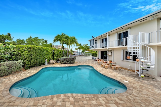 175 Galleon Rd, Islamorada, FL 33036 - view of swimming pool with stairs and a patio area