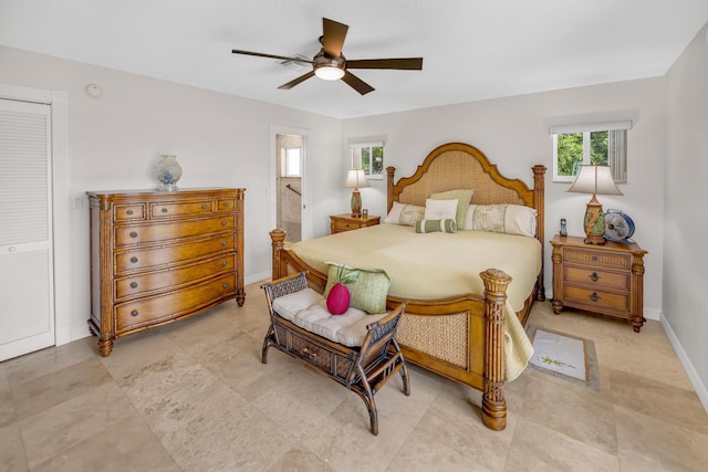 175 Galleon Rd, Islamorada, FL 33036 - bedroom featuring ceiling fan and ensuite bathroom