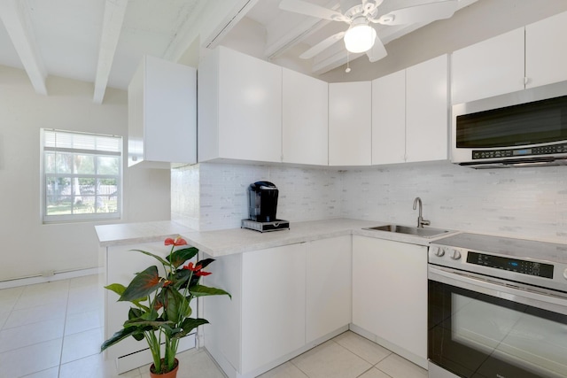 kitchen featuring white cabinetry and stainless steel appliances