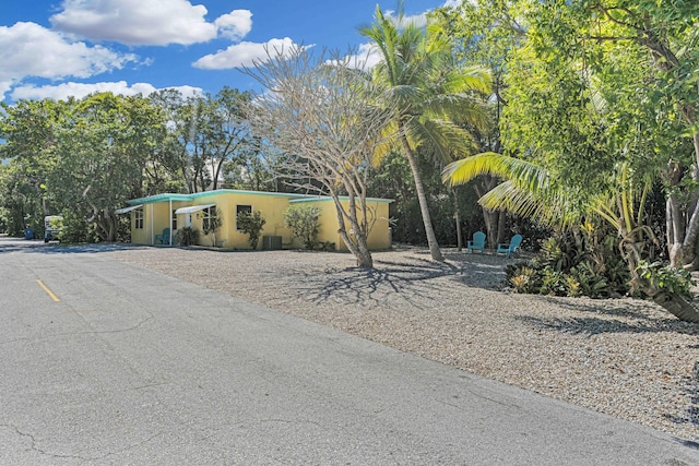 view of front of house with central AC unit