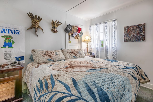 bedroom with carpet floors