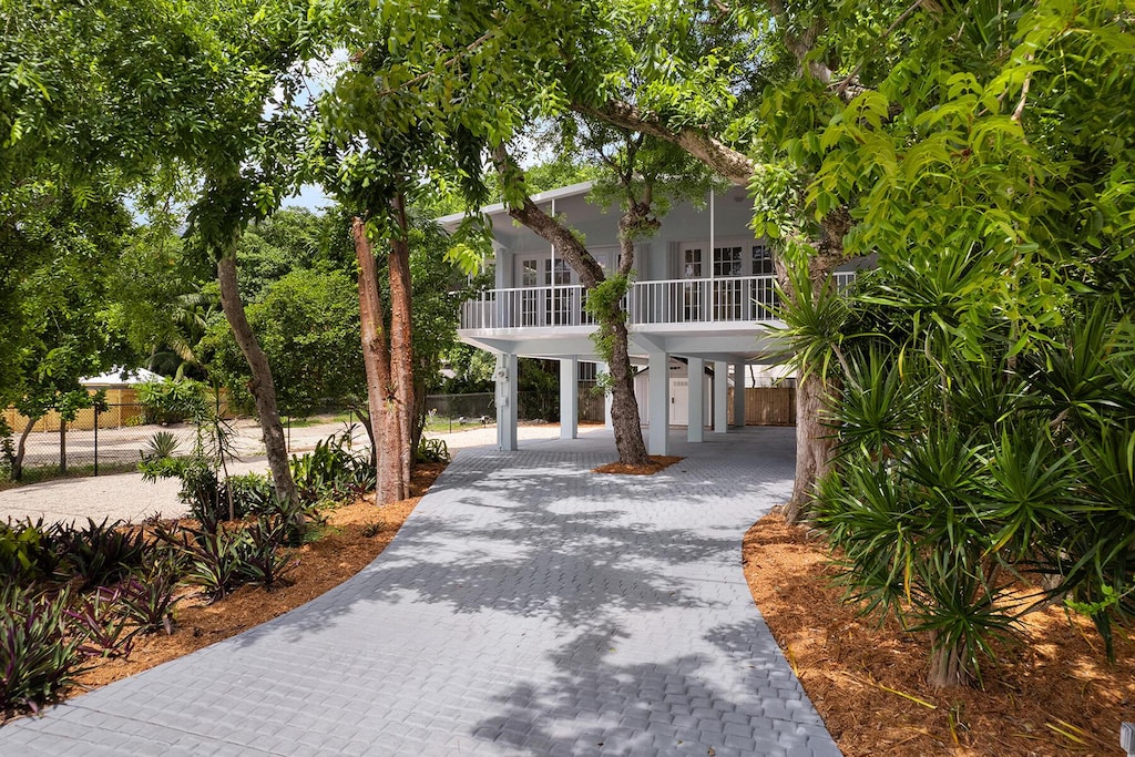 beach home with a carport