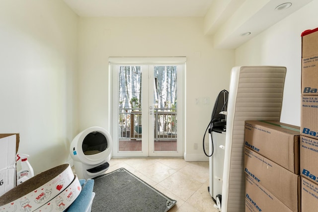 interior space featuring light tile patterned floors