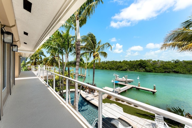 balcony with a water view