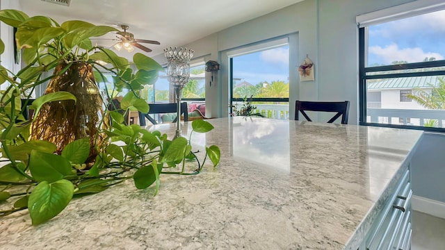 164 Tortuga Ln, Cudjoe, FL 33042 - interior space featuring a ceiling fan and visible vents