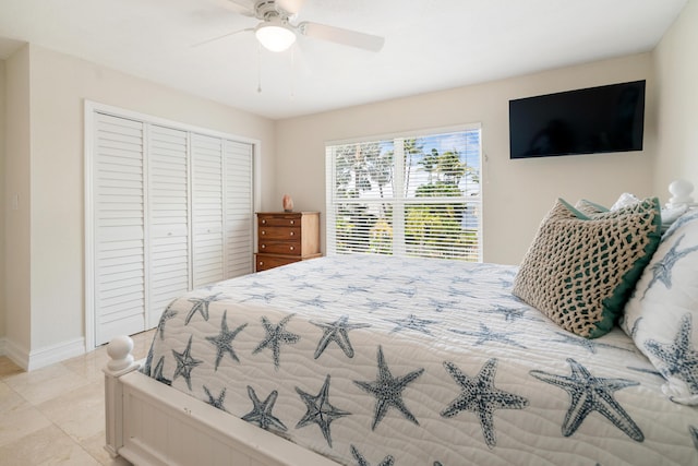 19 N Dr, Key Largo, FL 33037 - bedroom with a closet and ceiling fan