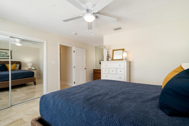 19 N Dr, Key Largo, FL 33037 - bedroom with ceiling fan and a closet