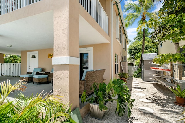 19 N Dr, Key Largo, FL 33037 - view of patio featuring a storage shed
