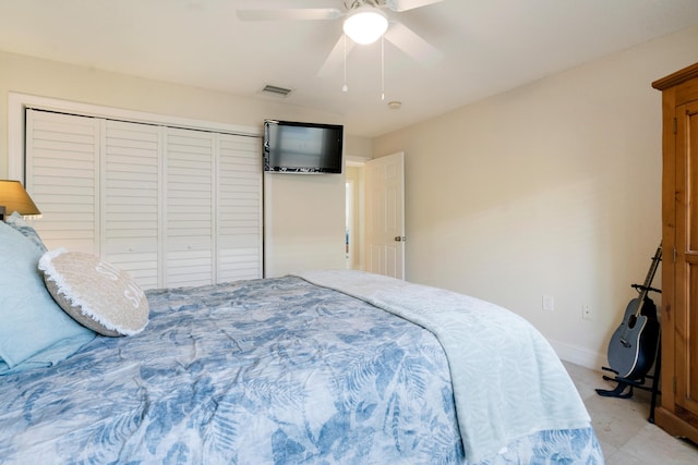 19 N Dr, Key Largo, FL 33037 - bedroom featuring a closet and ceiling fan