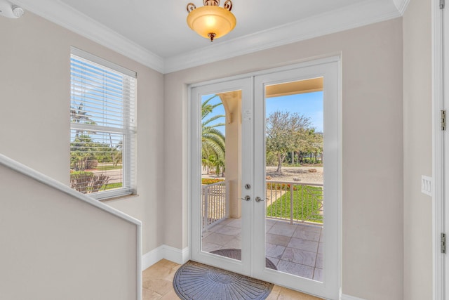 2394 Coco Plum Dr Unit 2, Marathon, FL 33050 - entryway with french doors and crown molding