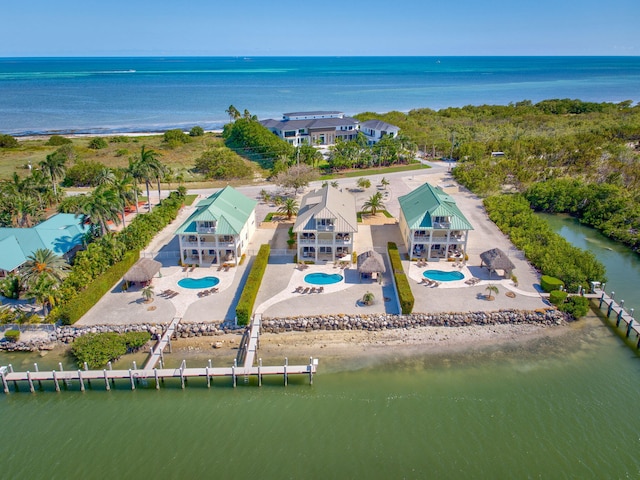 2394 Coco Plum Dr Unit 2, Marathon, FL 33050 - view from above of property featuring a pool and a large body of water