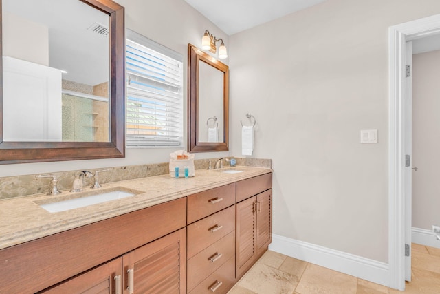 2394 Coco Plum Dr Unit 2, Marathon, FL 33050 - bathroom featuring double vanity and a shower stall