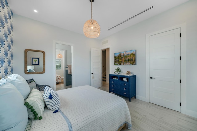16745 Tamarind Rd, Sugarloaf, FL 33042 - bedroom featuring visible vents, recessed lighting, light wood finished floors, and baseboards