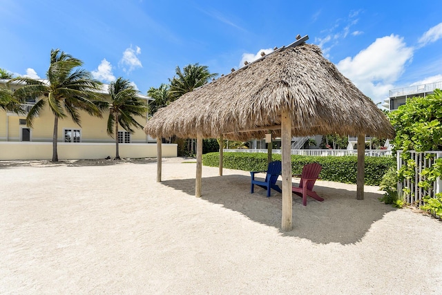 view of community featuring a gazebo