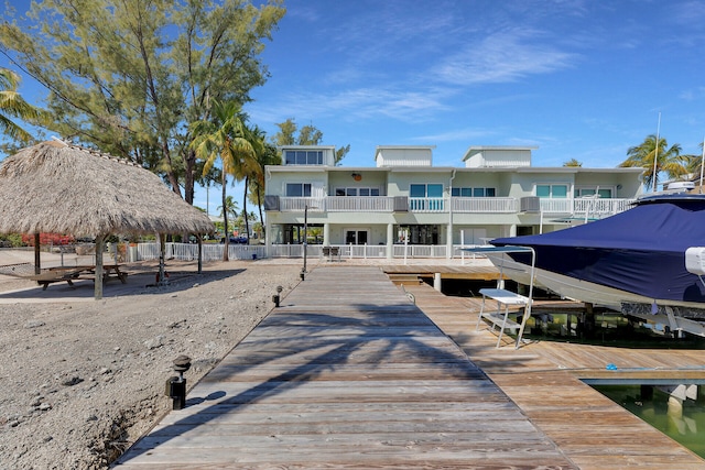 view of dock area