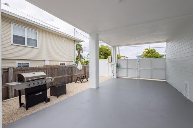 view of patio with area for grilling