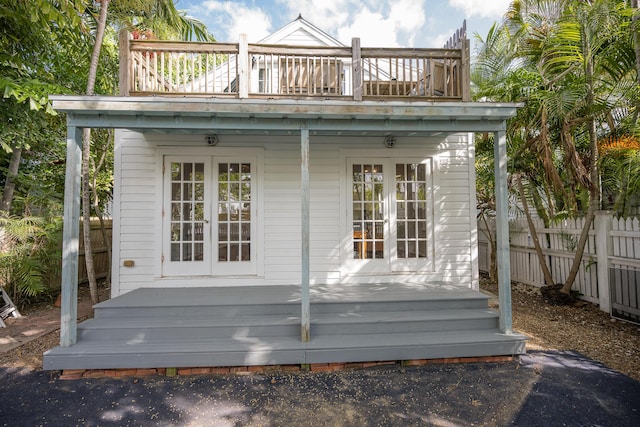 1210 Virginia St, Key West, FL 33040 - view of outbuilding with fence and french doors