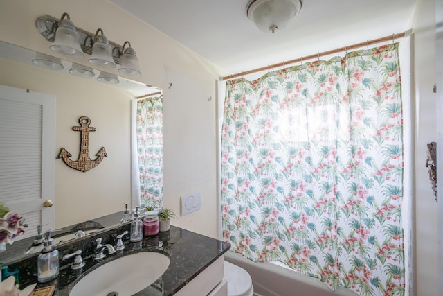 1210 Virginia St, Key West, FL 33040 - bathroom with toilet, shower / bath combo with shower curtain, and vanity