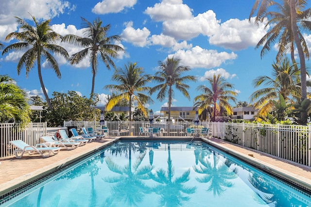 view of pool featuring a patio area