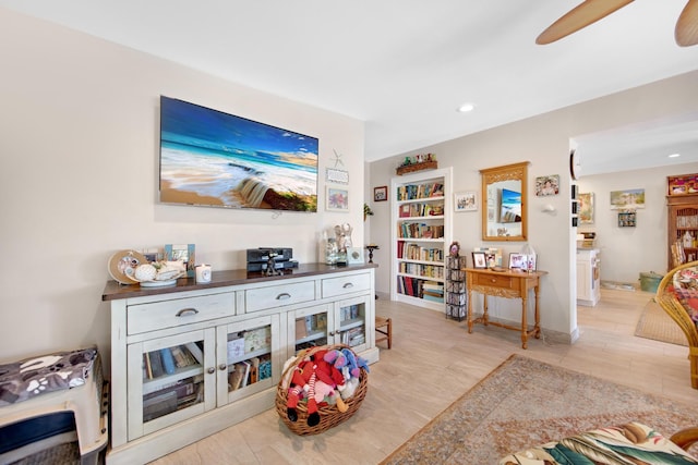 351 8th St, Key Colony, FL 33051 - living area with a ceiling fan and recessed lighting