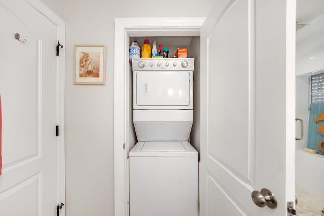 351 8th St, Key Colony, FL 33051 - washroom with stacked washer / drying machine