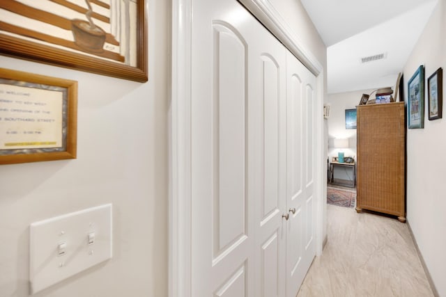 351 8th St, Key Colony, FL 33051 - hallway with light marble finish floors
