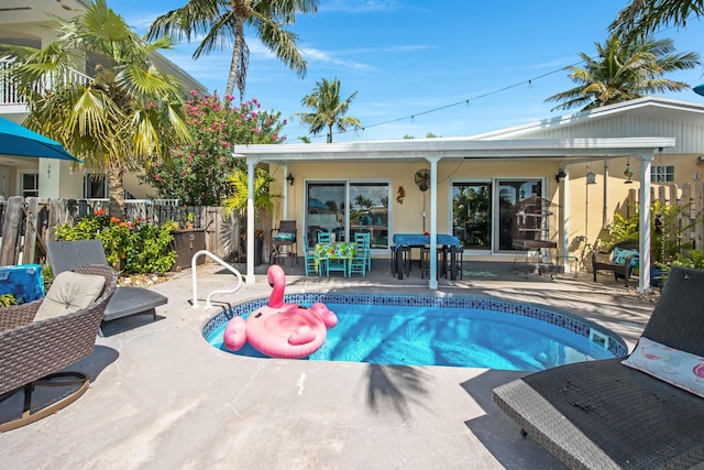 351 8th St, Key Colony, FL 33051 - view of swimming pool featuring a patio area and fence